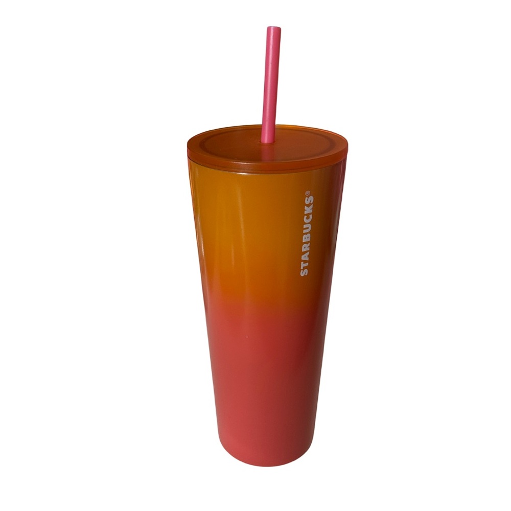 Starbucks Gradient Orange and Pink Tumbler